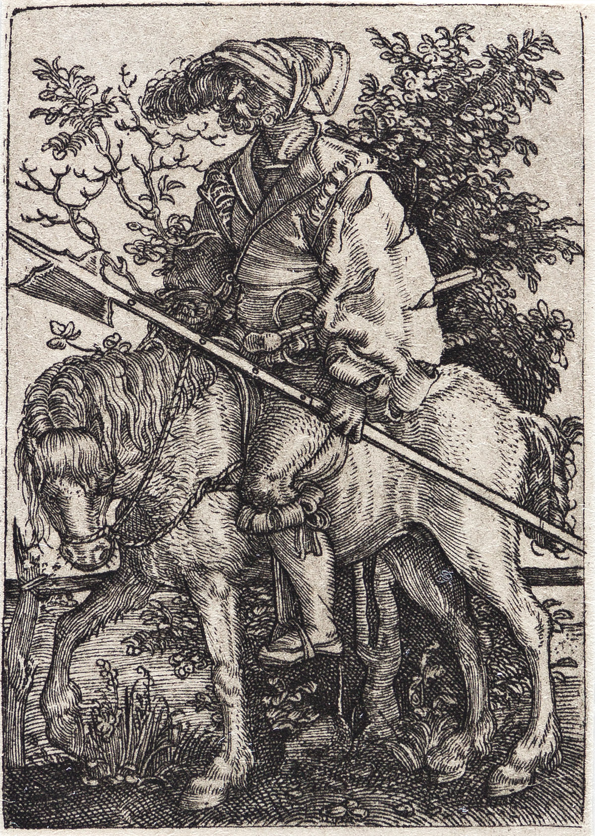 BARTHEL BEHAM Halberdier on Horseback.